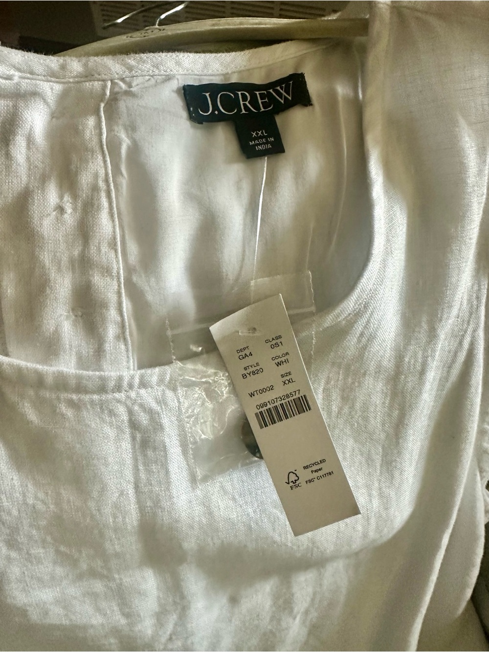 J. Crew Maxine button-back Dress in White Linen XXL - Picture 2 of 8